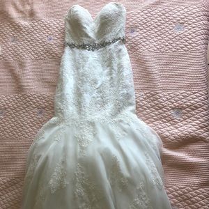 SALE! Sweetheart trumpet wedding dress beaded sash